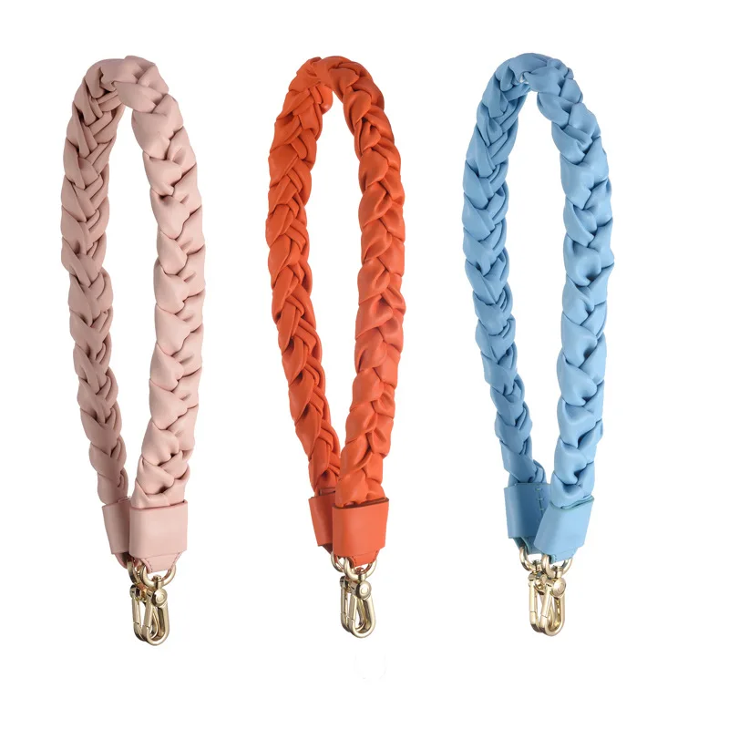 

Fashion Woven Bag Strap Pu Leather Women Bag Accessories Long Shoulder Bag Straps Wide Replacement Purse Strap Solid Color