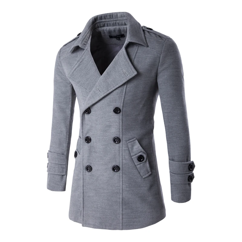 Loldeal Winter Men Slim Fit Wool & Blends Autumn Solid gray Clothing Jacket Wool Coat Casual Overcoat Long Warm Plaid 3 Colors Loldeal Winter Men Slim Fit Wool & Blends Autumn Solid gray Clothing Jacket Wool Coat Casual Overcoat Long Warm Plaid 3 Colors