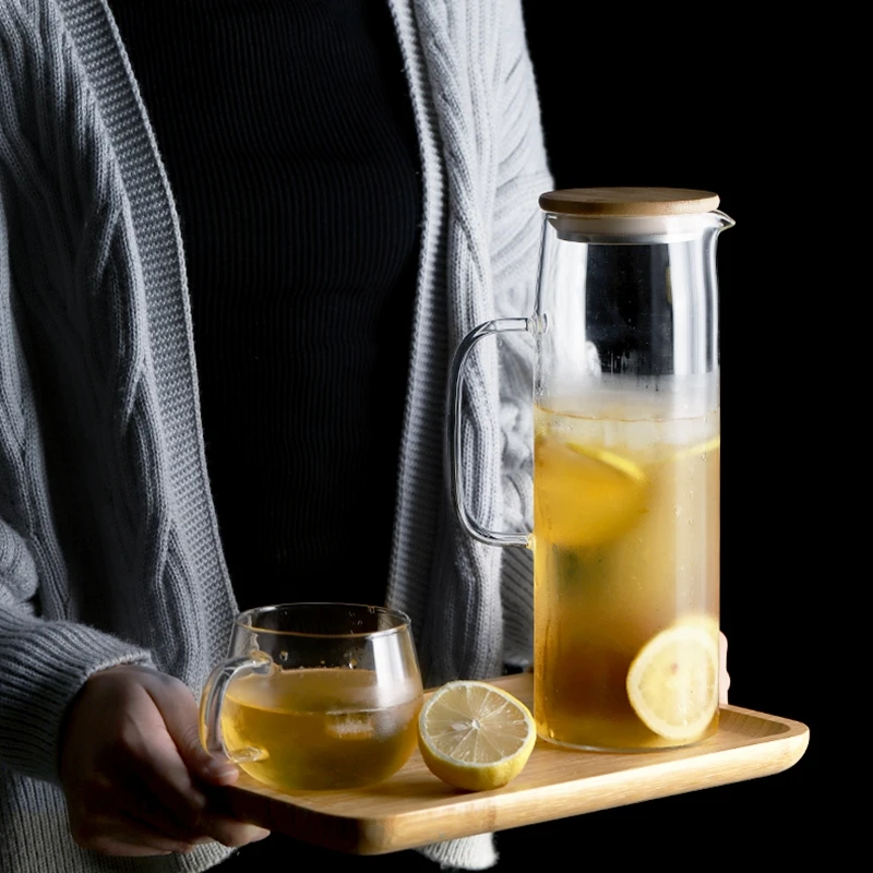 1L/1.3L/1.5L/1.7L прозрачный стеклянный кувшин для воды чайник Cha Lemonade термостойкий