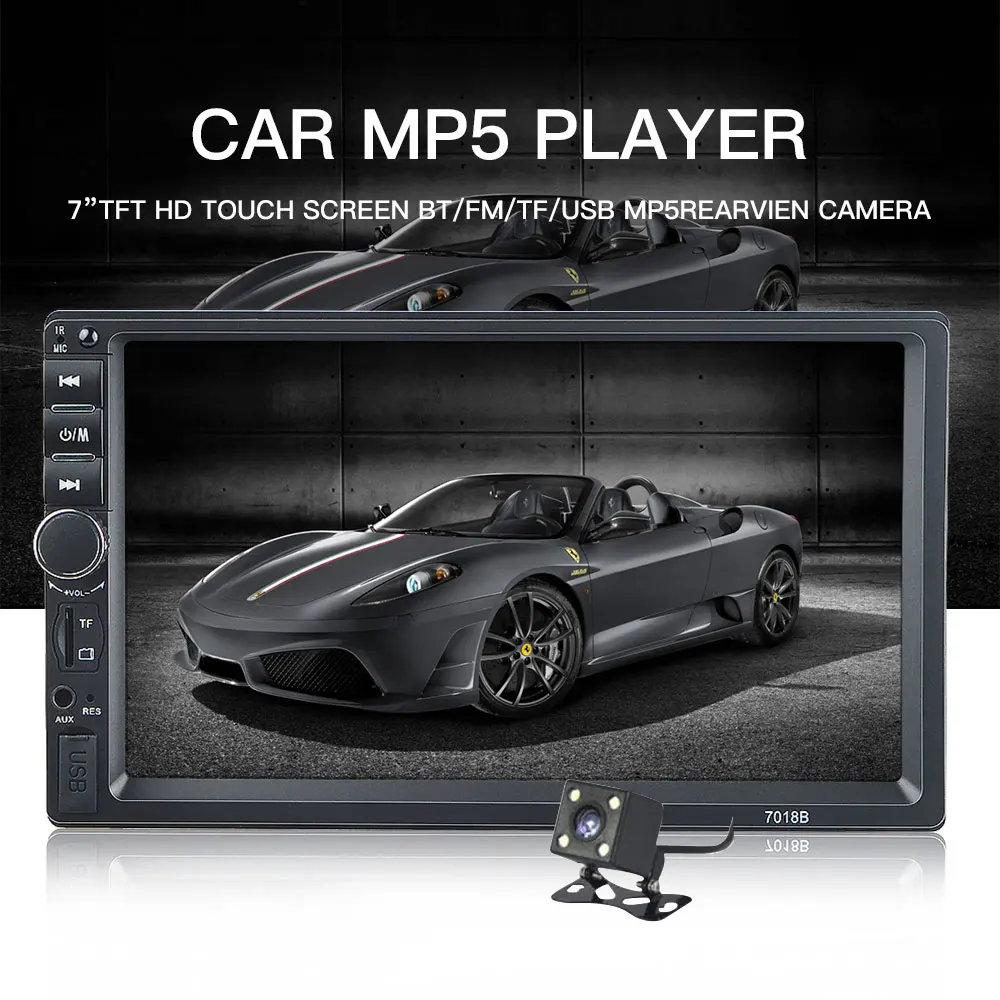2 Din общие модели автомобилей 7 ''дюймовый сенсорный ЖК-экран Автомобильный Радио плеер Bluetooth аудио поддержка камеры заднего вида дистанционное управление