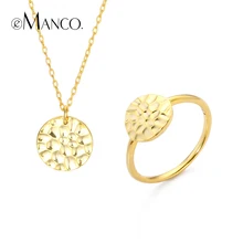 Tardoo Модный комплект ювелирных изделий круглый для женщин 925 пробы серебряные гвоздики цепочки и ожерелья s с геометрическими кольцами кулон