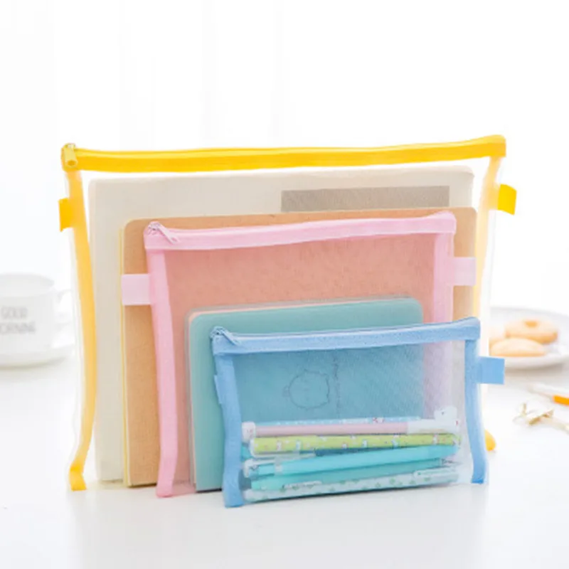 

1PC 3Color 2018 New Popular Fashion Women Transparent Nylon Cosmetic Bag Storage Bag Multifunction Simple Mesh Zipper Makeup Bag