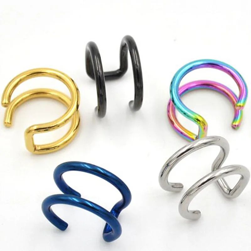 2 шт./лот поддельные серьги Для Пирсинга Ушей золотистые/Серебристые Клипсы из