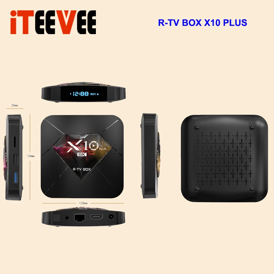 В виде буквы «R» ТВ коробка X10 Plus Android 9,0 Смарт ТВ коробка Allwinner H6 2,4G, Wi-Fi, 4 Гб+ 32/64 ГБ Декодер каналов кабельного телевидения компьютерной приставки к телевизору USB 3,0 6K H.265 смарт-медиа-3 шт