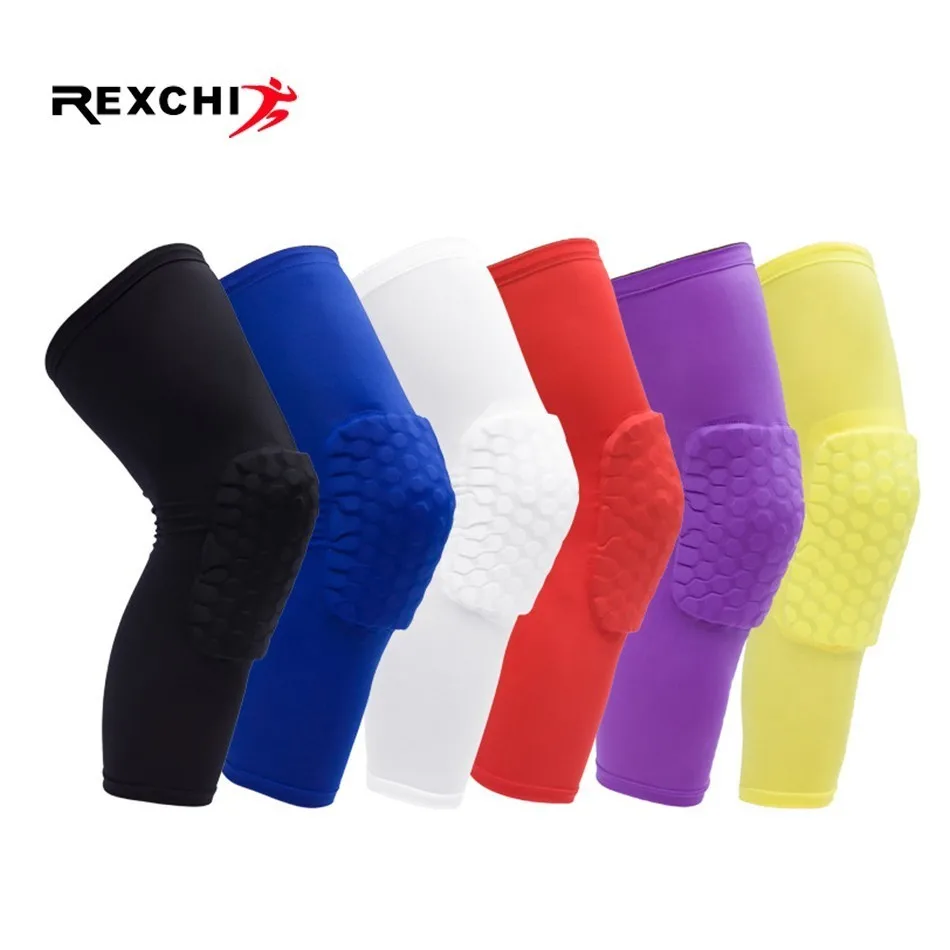 REXCHI 1 قطعة كرة السلة منصات الركبة كم العسل هدفين مرونة نيباد واقية الرضفة رغوة دعم الكرة الطائرة دعم
