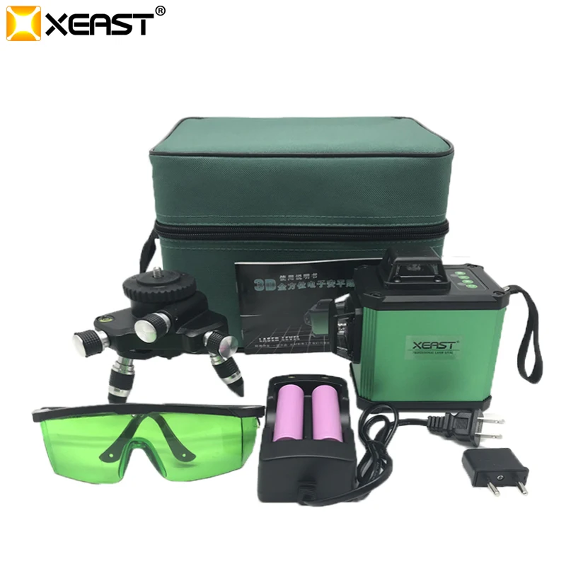 XEAST 2018 Elektronische Nivellierung 12 Linie 3D Laser Ebene Hohe präzision Green Laser Level Lithium-Batterie Kreuz Linie XEAST 2018 Elektronische Nivellierung 12 Linie 3D Laser Ebene Hohe präzision Green Laser Level Lithium-Batterie Kreuz Linie
