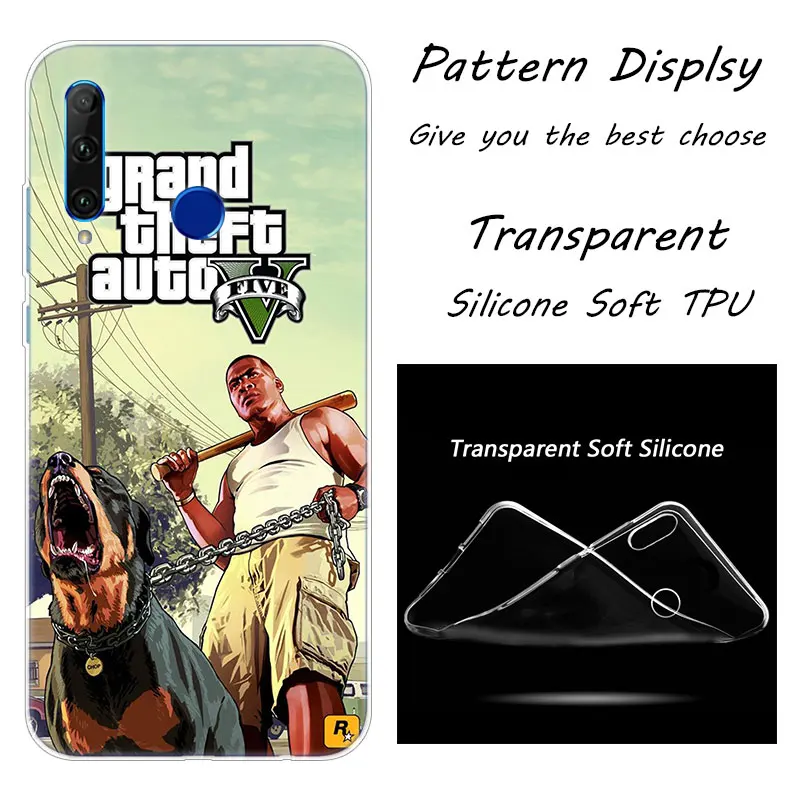 Grand Theft Auto GTA 5 Мягкий силиконовый чехол для телефона huawei Honor 20 20i 10 9 8 Lite 8X 8C 8A 8S 7S 7A Pro View 20 Модный чехол