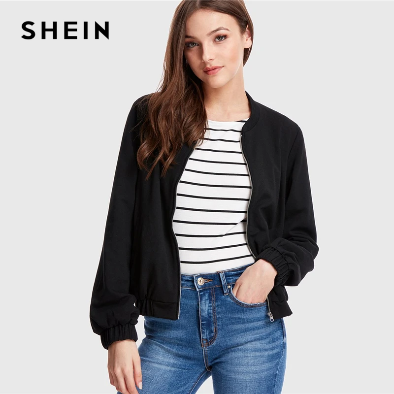 Buy SHEIN Black Minimalist Streetwear Office Lady