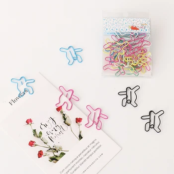 

20 pcs Cartoon shaped paper clips Metal plastic coated Bookmarks Colorful hollow out clips 5 colors Memo Clip DIY Novelty