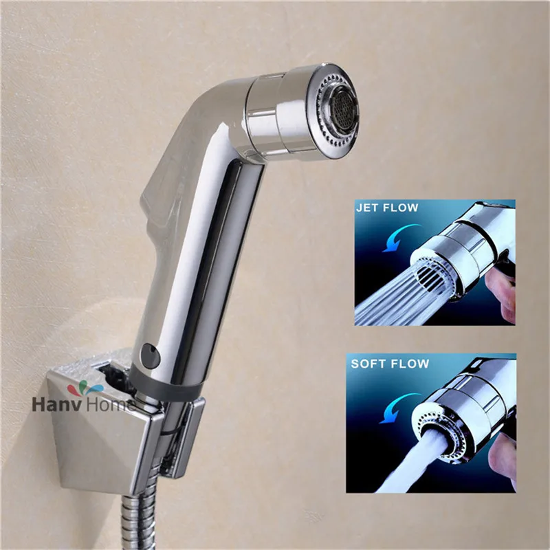 Two Function Toilet Bathroom Weel Hand held Diaper Bidet Spray Shower Set Shattaf Sprayer Jet Douche kit & Hose Holder | Обустройство