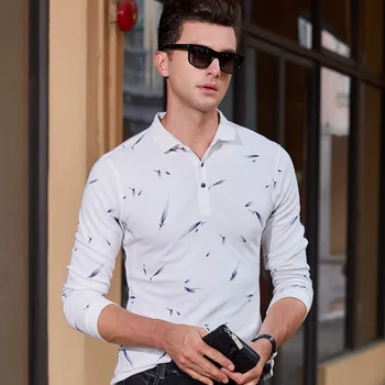 

Men Clothes 2020 Polo 3D Print Fashion & Casual Men Long Sleeve High Quality Smart Casual Cotton Lapel Men Polo Shirt