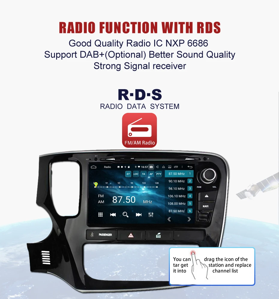 Discount KANOR 4+32G Octa Core Android 9.0 2din Car DVD Radio For Mitsubishi Outlander 2013 2014 2015 Headunit GPS Navigation Car Stereo 3