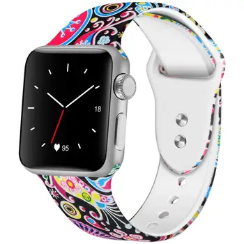 

Apple Watch Band 42mm 44mm , Jellyfish Soft Silicone Printed Bracelet Replacement Strap for iWatch Apple Watch Series 4 3 2 1