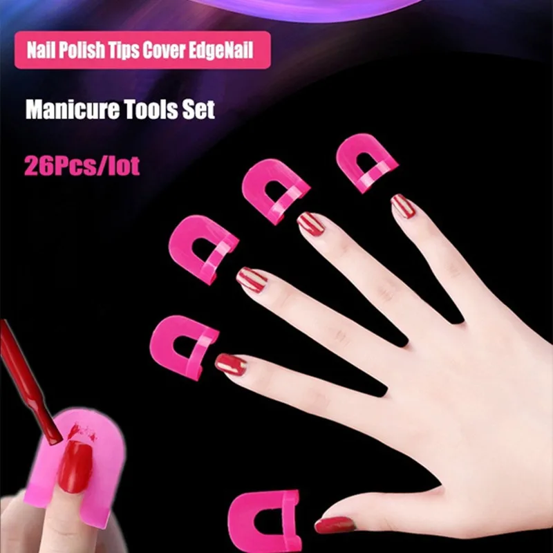 

26pcs Nail Forms Glue Model Nail Supplies Nail Art Spill-proof Finger Cover Manicure Protect Tools Nail Art Equipment 10 Size