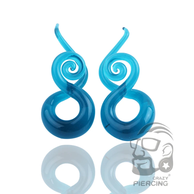 Затычки для ушей из пирекс стекла ручной работы 1 пара|ear spiral taper|spiral taperearring gauges |