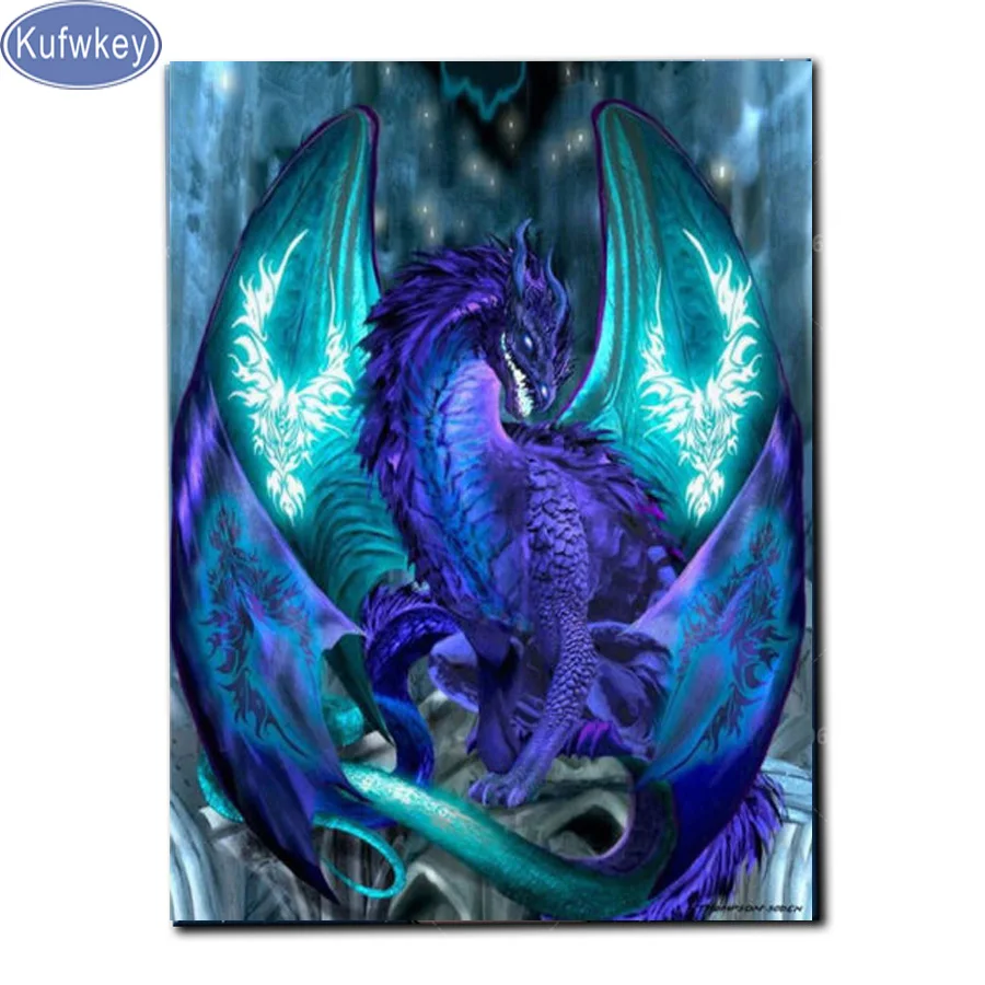 

square Diamond Painting"blue Dragon"Decorative Picture of Rhinestone Mosaic Diamond Pattern Cross-Stitch 5D Diamonds Embroidery