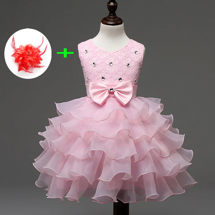

Fashion Evening-dresses-girls Designer Summer Lace Little Girl Gowns Kids Wear Flower Formal Pink Pageant Dresses for Baby
