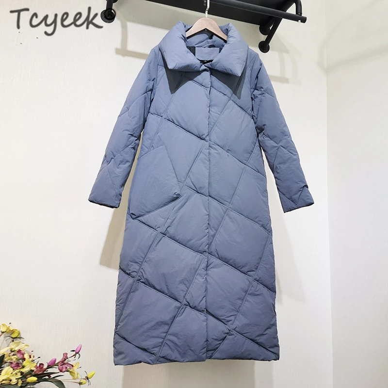 

Tcyeek Winter Coat Female Fashion Women's Down Jacket 2019 Korean Thick Warm Long Duck Down Jacket Ladies Outer Wear Hiver 9019