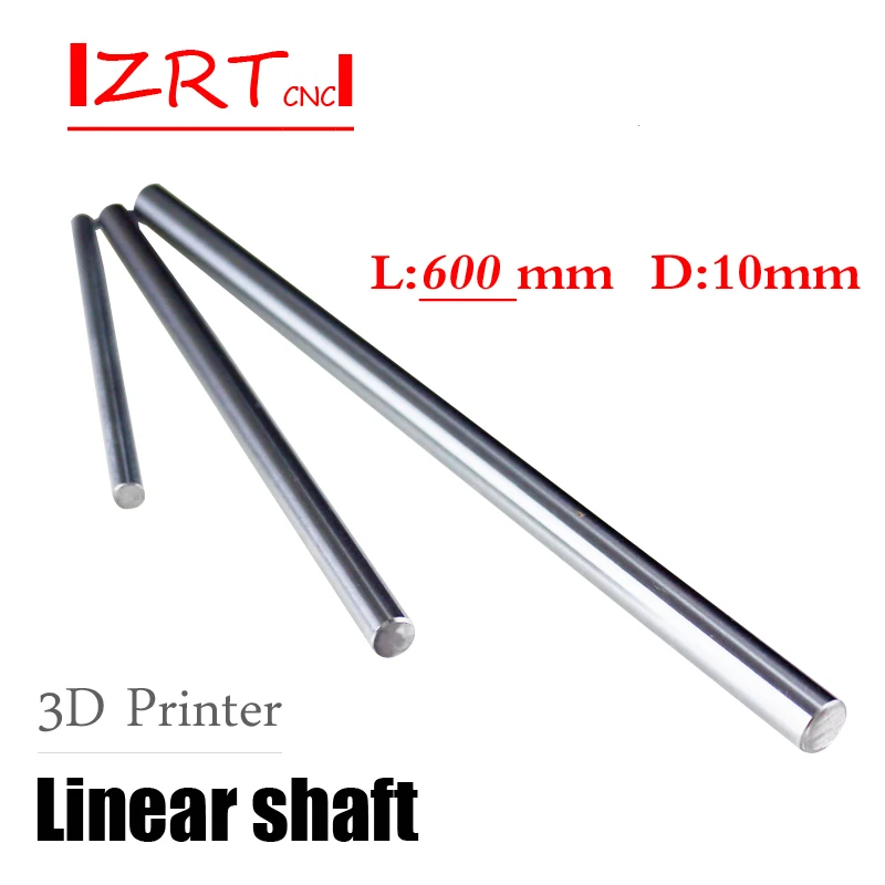 

10mm Linear Shaft Length 600mm Chrome Plated For Cnc Parts WCS Round Steel Rod Bar Cylinder Linear Rail 1pcs