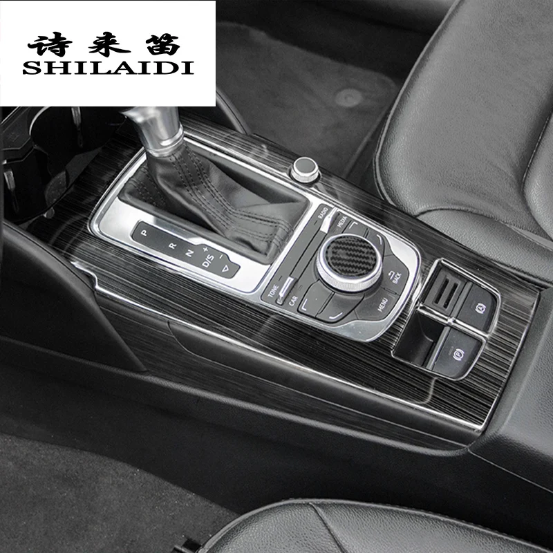 For Audi A3 8V 2014-18 Carbon Fiber Middle Both Side Water Cup Holder Cover Trim