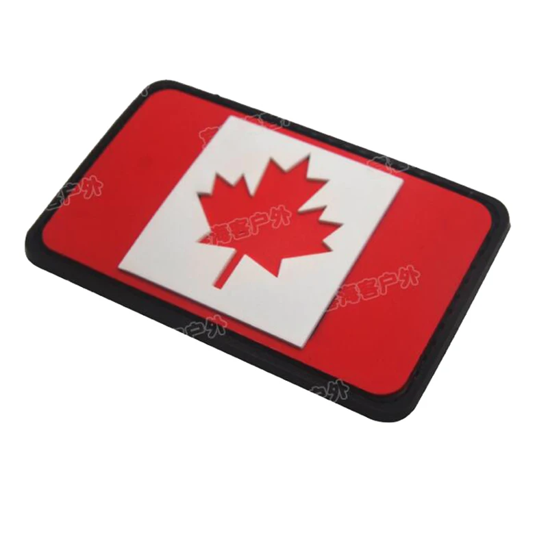 ПВХ флаг Канады вышивка знак повязку открытый Водонепроницаемый ткань военный знак Костюмы персонализированные аксессуары 8*5 см