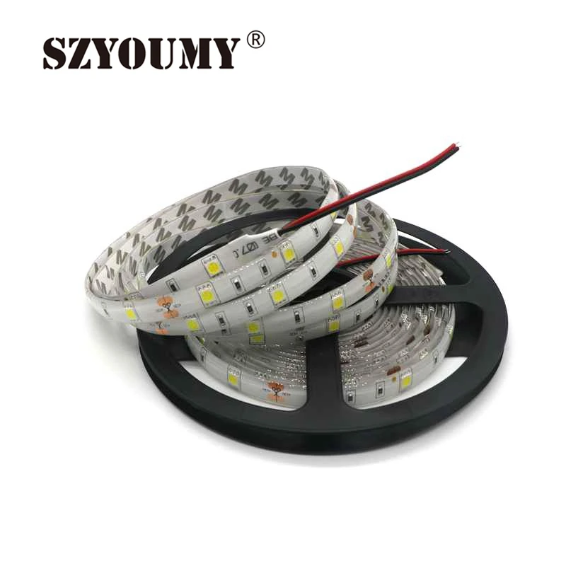 SZYOUMY 12 В 5 м 5050 Светодиодные ленты свет 30 светодиодный/M 150 светодиодный s IP65 Водонепроницаемый ленты белый теплый белый синий зеленый красный