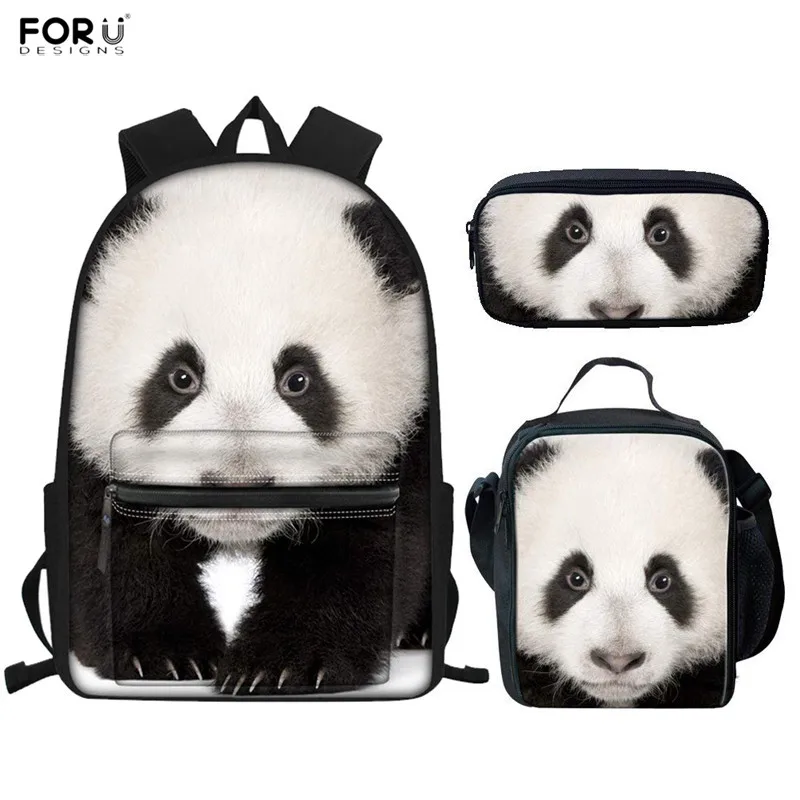 FORUDESIGNS/Лидер продаж, школьные сумки 3D с принтом животных, Холщовый школьный рюкзак, водонепроницаемые книжные сумки для детей, панда, тигр, слон - Цвет: 3186Z58-G-K