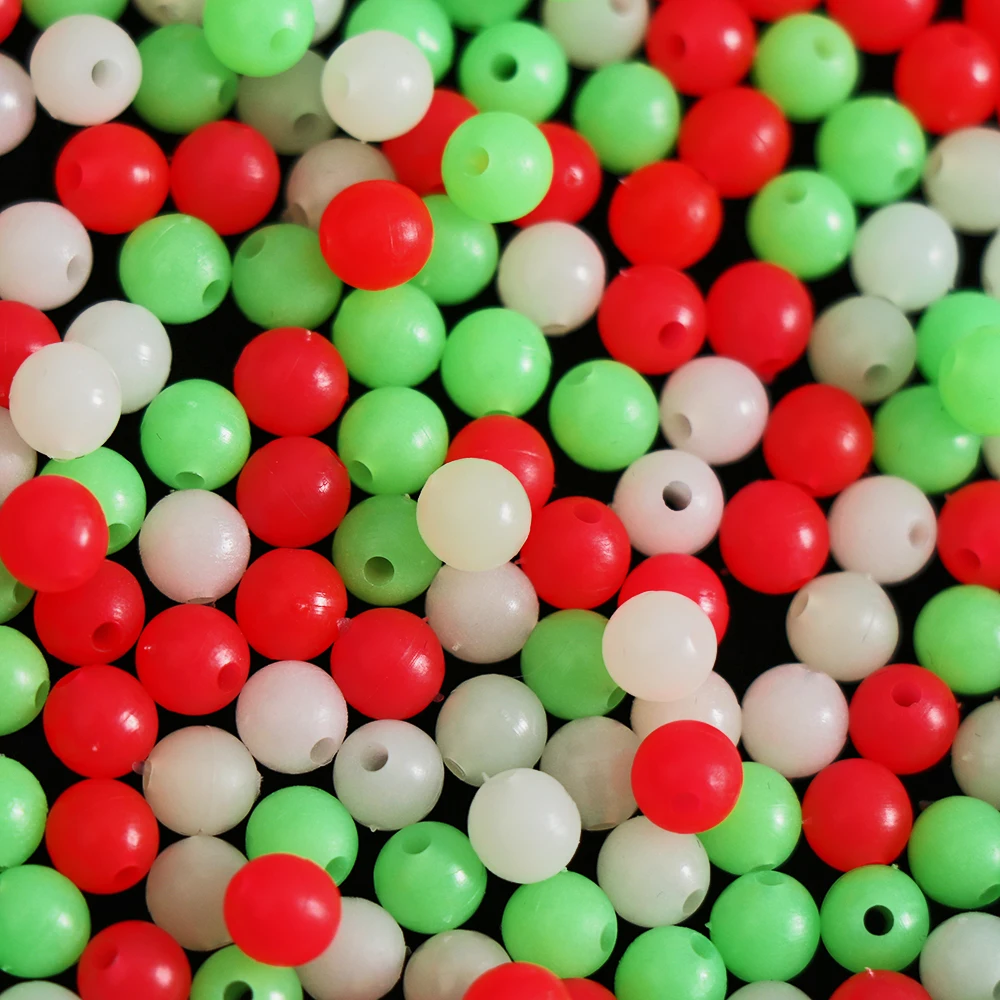 Fishing Accessories 100Pcs/Bag 4/5/6/8mm Fishing Floats Beads Glowing Balls Buoy Luminous Light Night Sea