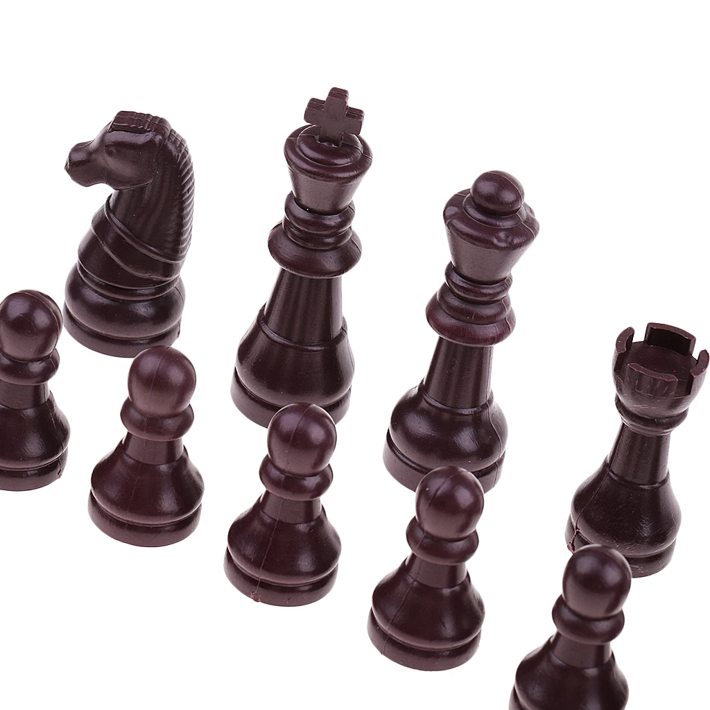 16 Pieces Replacement Plastic Chess Pieces Durable & Sturdy International Chessman Set