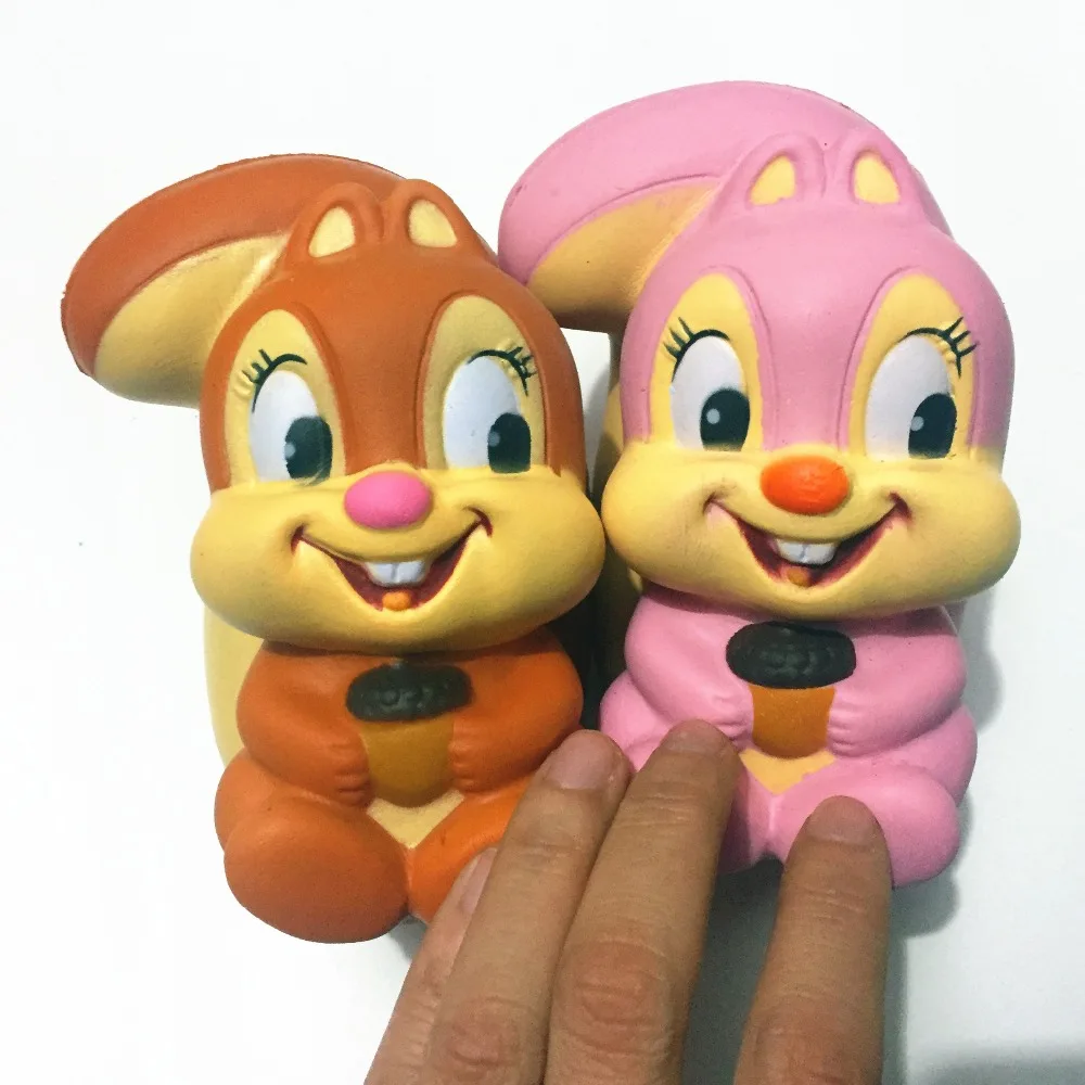 Animals Anti stress Kawaii Squirrel Jumbo Squishy Toys Big Eyes Slow Rising Stress Relief Soft