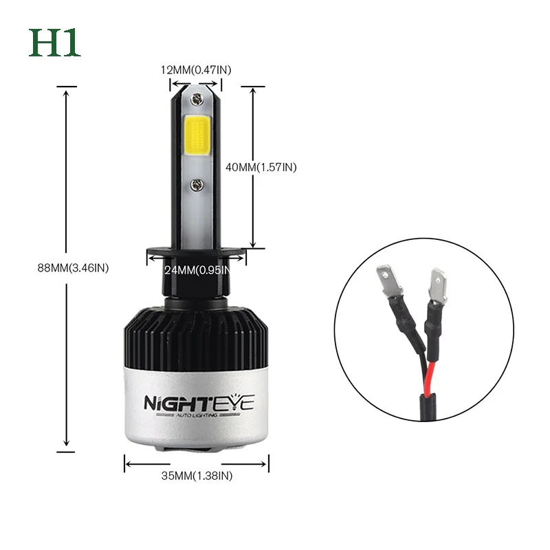 Nighteye Фары для авто H4 LED H7 LED H8 HB3 HB4 H11 H1 светодиодные лампы для авто лампочки авто фары противотуманные огни белый 12 В 24 В