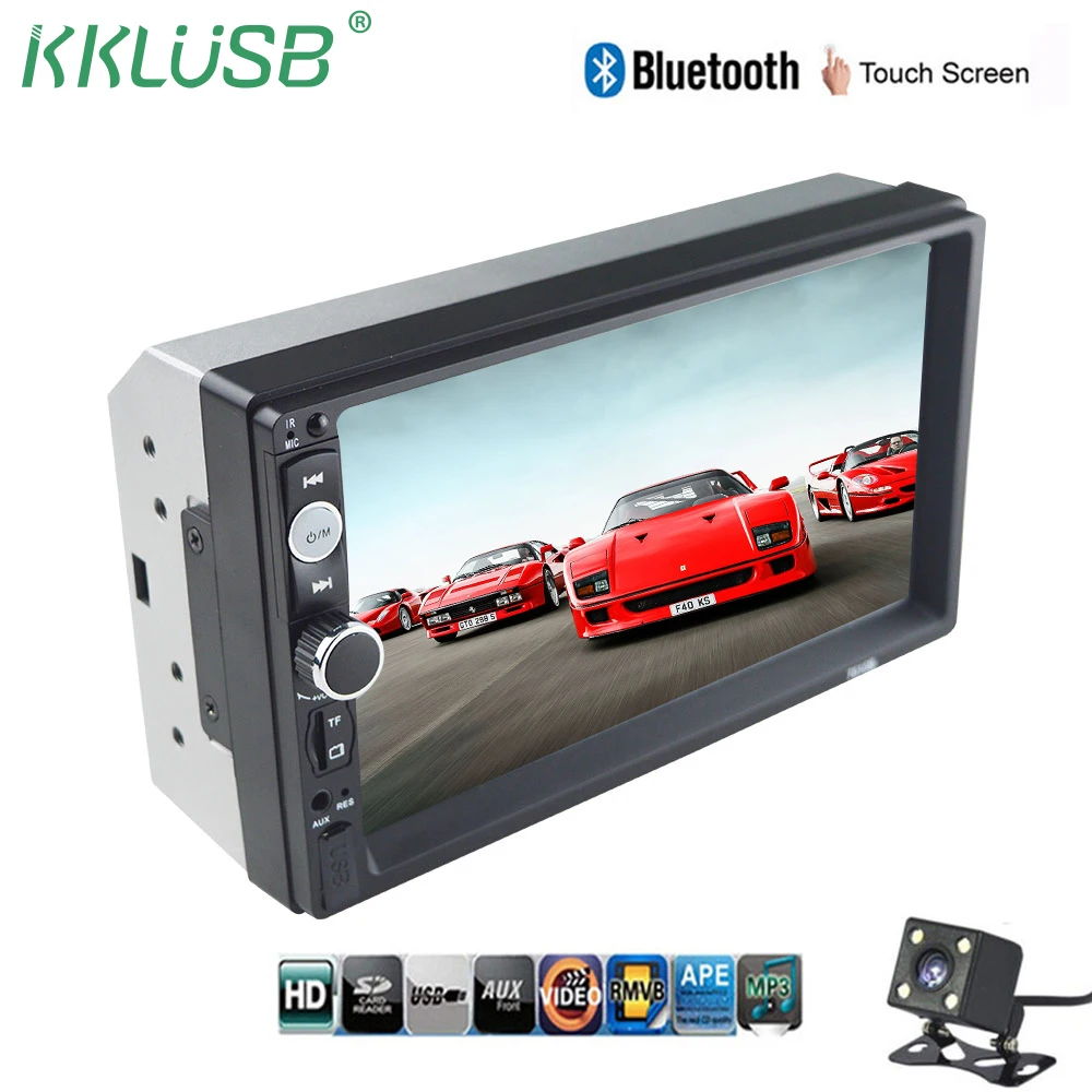 

autoradio 2 din car radio 7" hd player mp5 touch screen digital sisplay bluetooth multimedia usb autoradio steering wheel contro