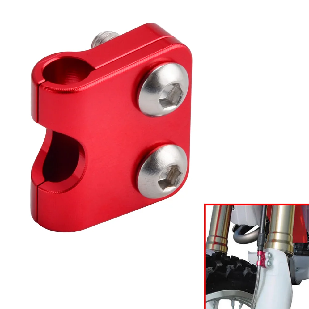 NICECNC Aluminum Front CNC Brake Line Hose Clamp Holder For Honda