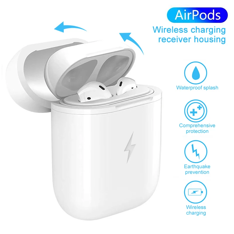 Qi Wireless Charger for Apple Airpods 2 1 Bluetooth Wireless Earphone Protective Soft Silicone Case Box Charger for Xiaomi mi 9