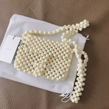 

Crafts Niche Acrylic Pearl Bag White Bag Shoulder Bag Fairy Women a5358