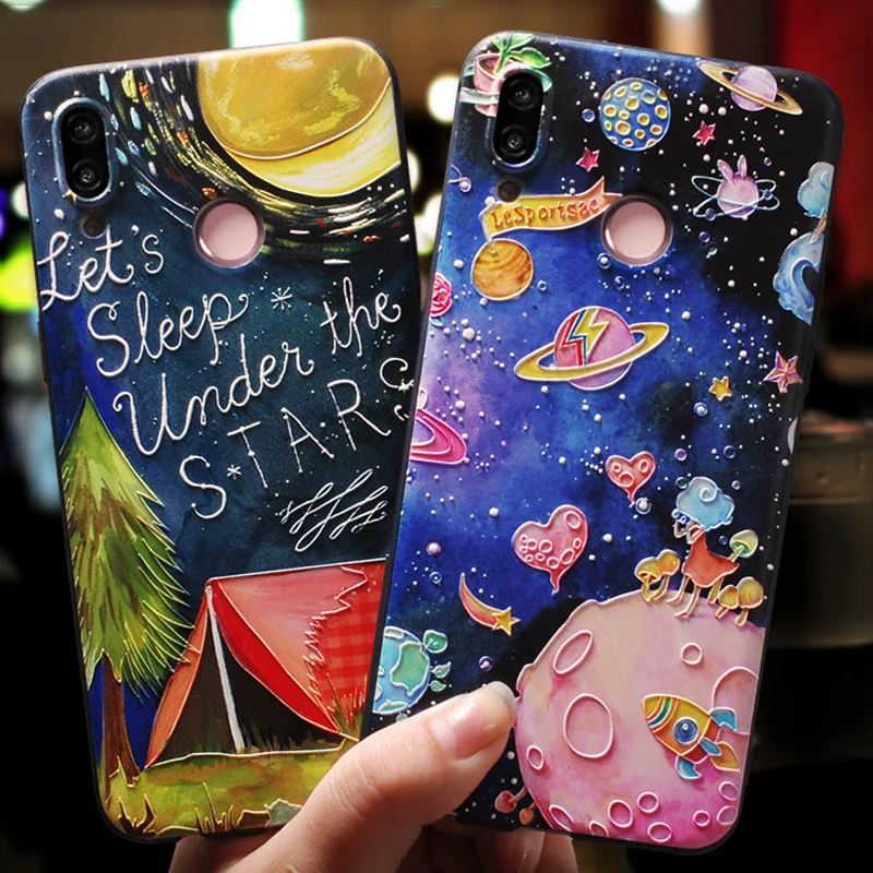 Чехол с принтом тиснения для Huawei Mate 10 20 Lite Pro P8 P9 P10 P30 P20 Mini P Smart Plus Y9 Y6 2017 2018