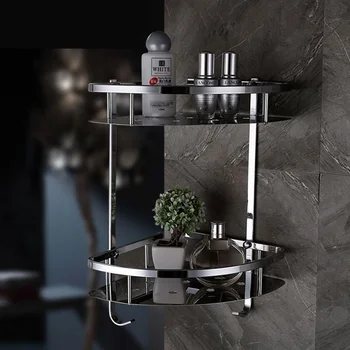 

304 stainless steel corner blue double layer / single layer bathroom hanger 1 layer 2 layer toilet wall hanger