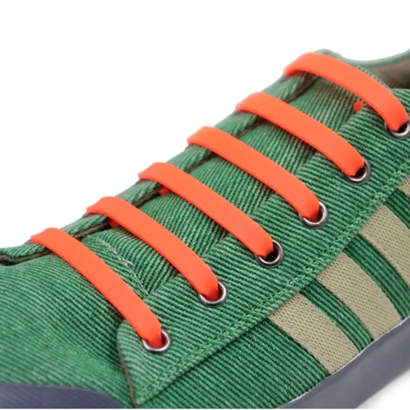 12PCs/ Pack New Unisex Adult Athletic Running No Tie Shoelaces Elastic Silicone Shoe Lace All Sneakers Fit Strap 13 Colors
