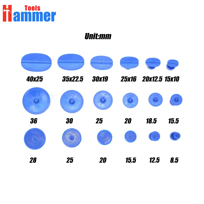 Car dent repair tabs PDR Tools Dent Removal Paintless Dent Repair Tools PDR Dent Puller Glue Tabs Suction Cup Hand Tool Set