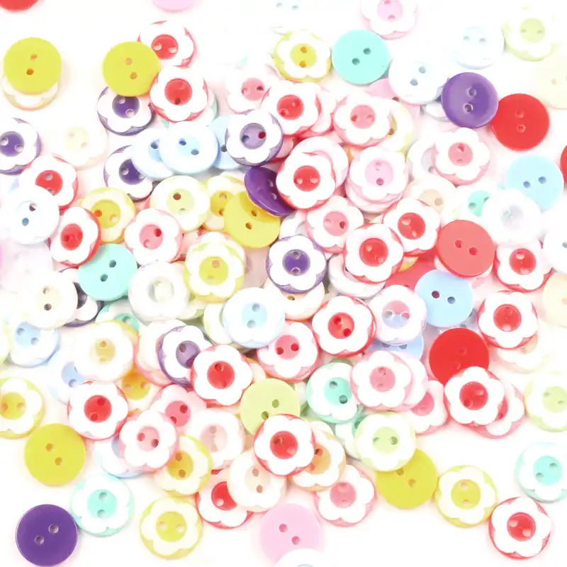 200 Botones de Resina patrón de corazón Ajuste Costura Álbum De Recortes Manualidades 13mm de 2 agujeros