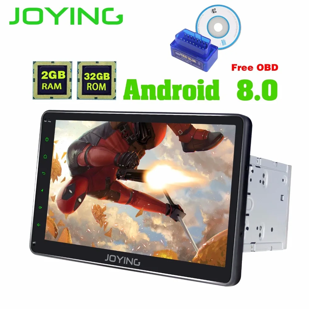 

JOYING 2 Din 10'' Android 8.0 Universal Car Radio No DVD Player GPS Navigation 2GB RAM Car Stereo FM Rds Wifi head unit with OBD