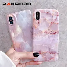 Модный мраморный чехол для телефона с рисунком-текстурой для iPhone X, 7, 7 Plus, 6, 6S Plus, 8, 8 Plus, мягкий розовый чехол из ТПУ с камнем, задняя крышка для телефона