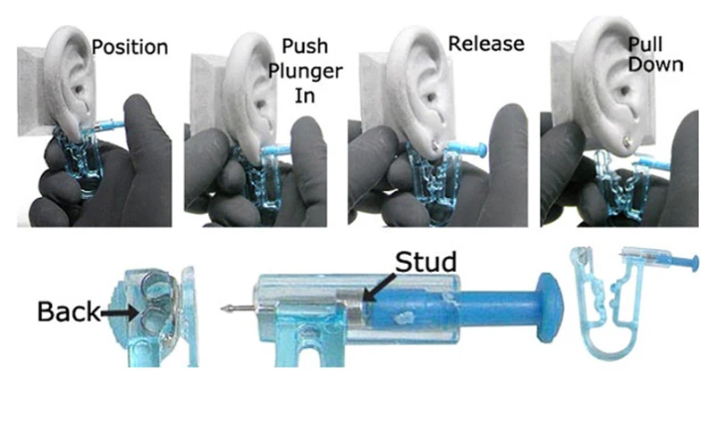 2016 New Disposable Safe Asepsis Ear Pierce Kit Ear Piercing Gun+1 pc