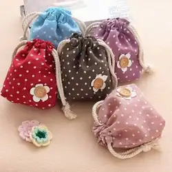 Цельнокроеное платье Мода Корея стильный небольшой милый горошек цветок мульти-функциональный шнурок мешок Портативный дорожная сумка