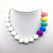 Новинка Силиконовые Зубные кольца для детей Дети Цепочки и ожерелья жевательные украшения для маленьких силикон без БФА Прорезыватель для зубов силиконовый Прорезыватель для зубов Цепочки и ожерелья