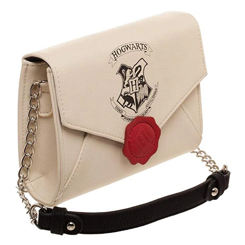 

Harry Potter Hogwarts Letter Do Mensageiro bag Pequenas Mulheres Cadeia Saco PU Ombro Sacos Crossbody Handbag Purse