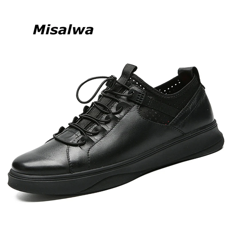 

Misalwa Top Layer Cattlehide Genuine Glossy Matter Leather Breathable Men Casual Shoes High Quality Men Shoe Sneakers for Men