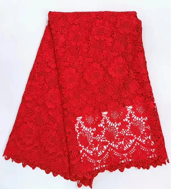 

High Quality African Guipure Cord Lace Fabric ,Nigeria soluble Water Lace For dress Wedding 5yd/lot rf033