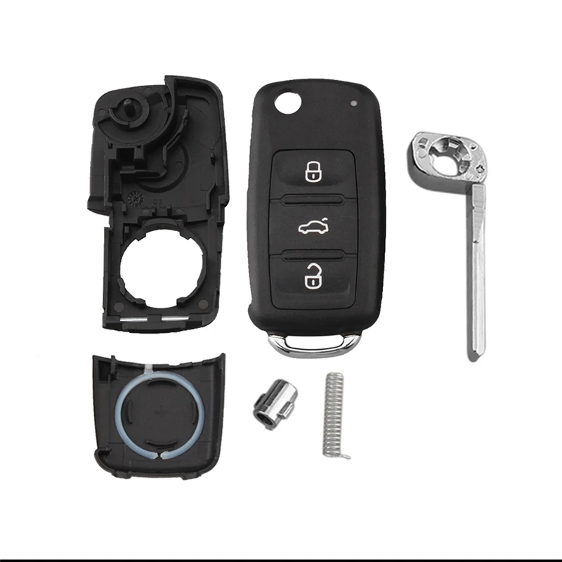 QWMEND 2 3 кнопки откидной складной чехол для ключей пустой корпус для VW для Polo Golf MK6 для Tiguan Touareg 2002-2011 202AD автомобильный чехол для ключей