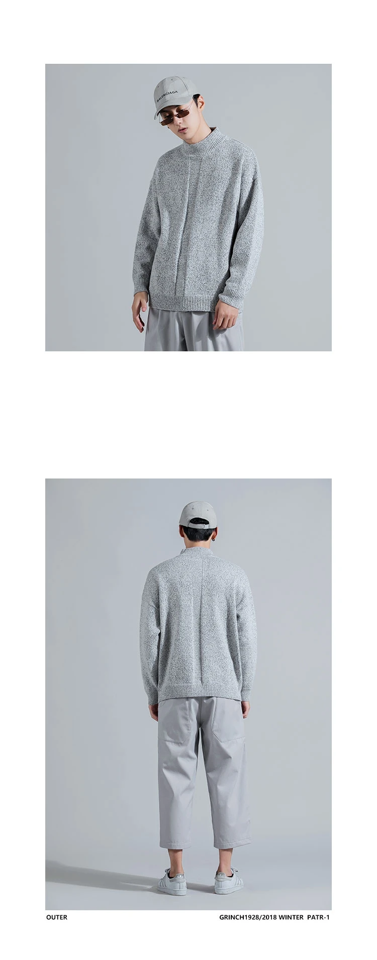 Aremmomuwha 2019 Весна японский простой ретро свитер с круглым вырезом для мужчин и женщин пуловер Нижняя Вязаная мужская свитер QX218